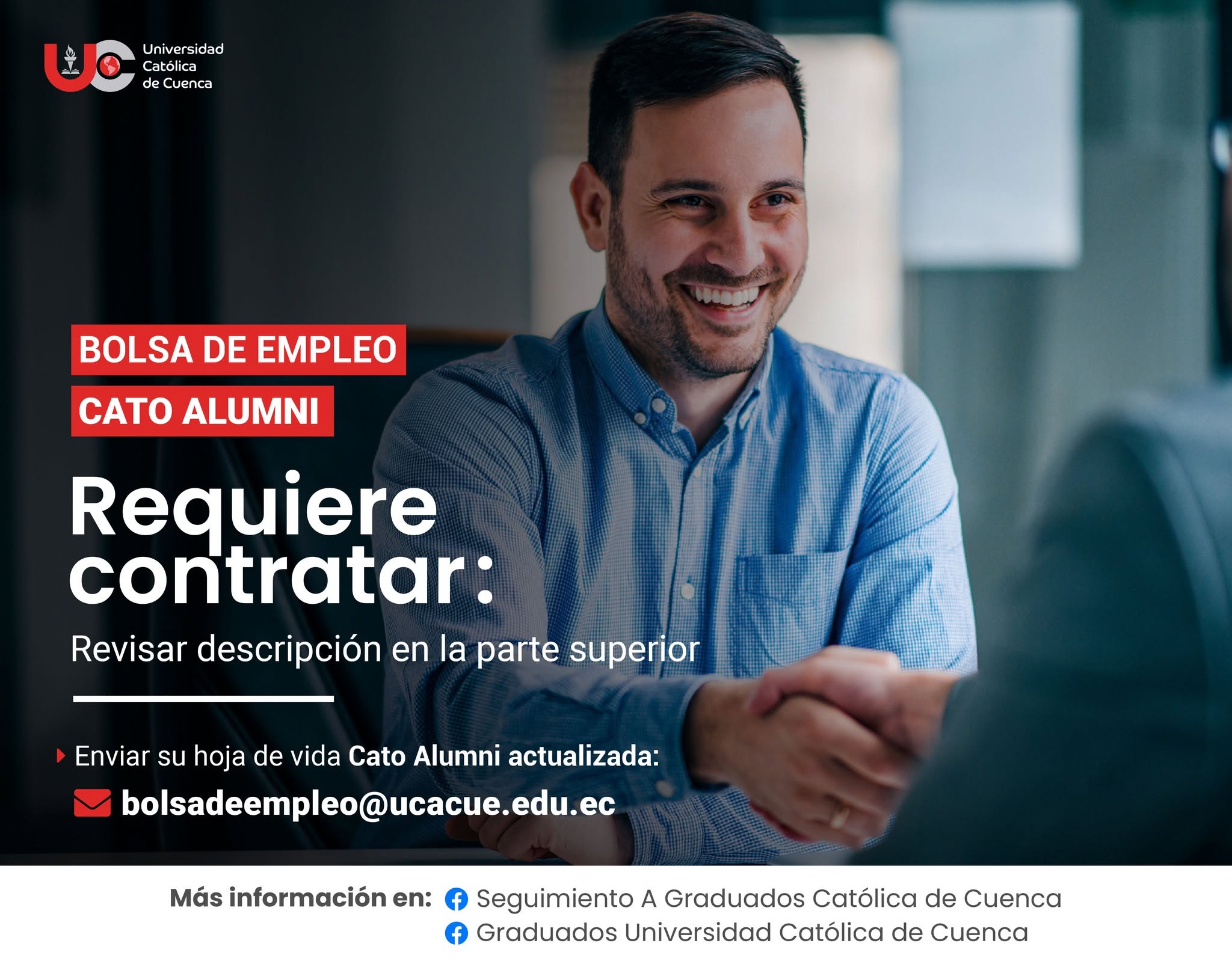 Importante Empresa con presencia en centros comerciales y distribución mayorista requiere contratar para la ciudad de Cañar, profesional en Administración de Empresas o carreras afines, Graduado/a en la Universidad Católica de Cuenca, para el cargo de Asesor comercial para la línea DeWalt