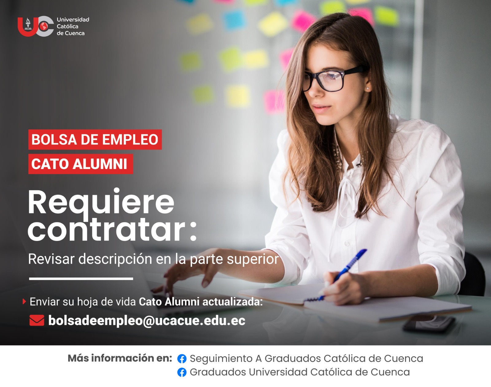 Importante Empresa importadora de maquinaria agrícola, requiere contratar para la ciudad de Cuenca, profesional en Licenciatura en marketing o afines, Graduado en la Universidad Católica de Cuenca, para el cargo de Ventas digitales