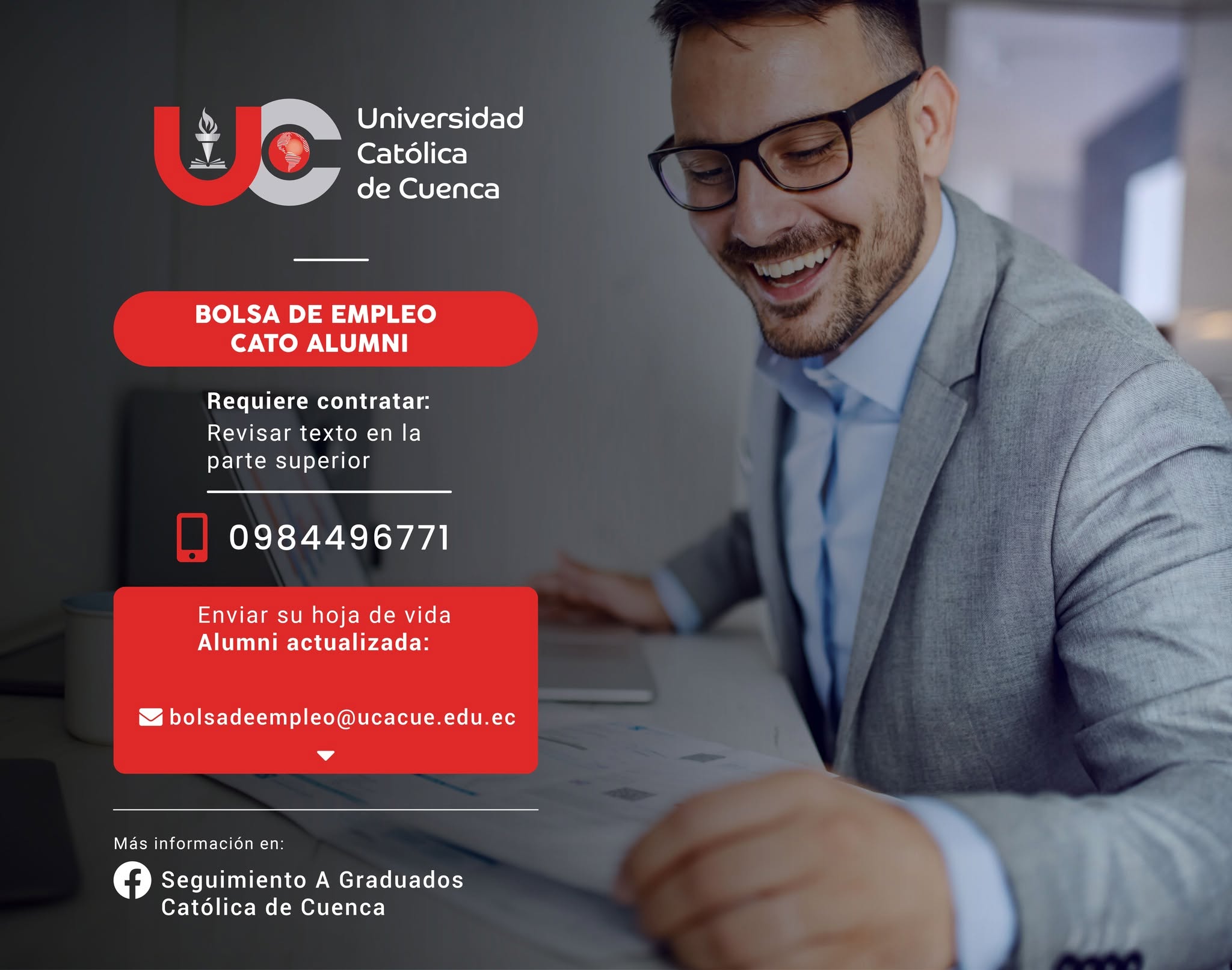 Importante Empresa especializada en gestión de activos y valoración, requiere contratar para la ciudad de Cuenca, profesional en Administración de Empresas, Economía, Contabilidad y Auditoría o afines; Ingeniero Civil, Arquitecto o afines., Graduado/a en la Universidad Católica de Cuenca, para el cargo de Coordinador de Inventarios