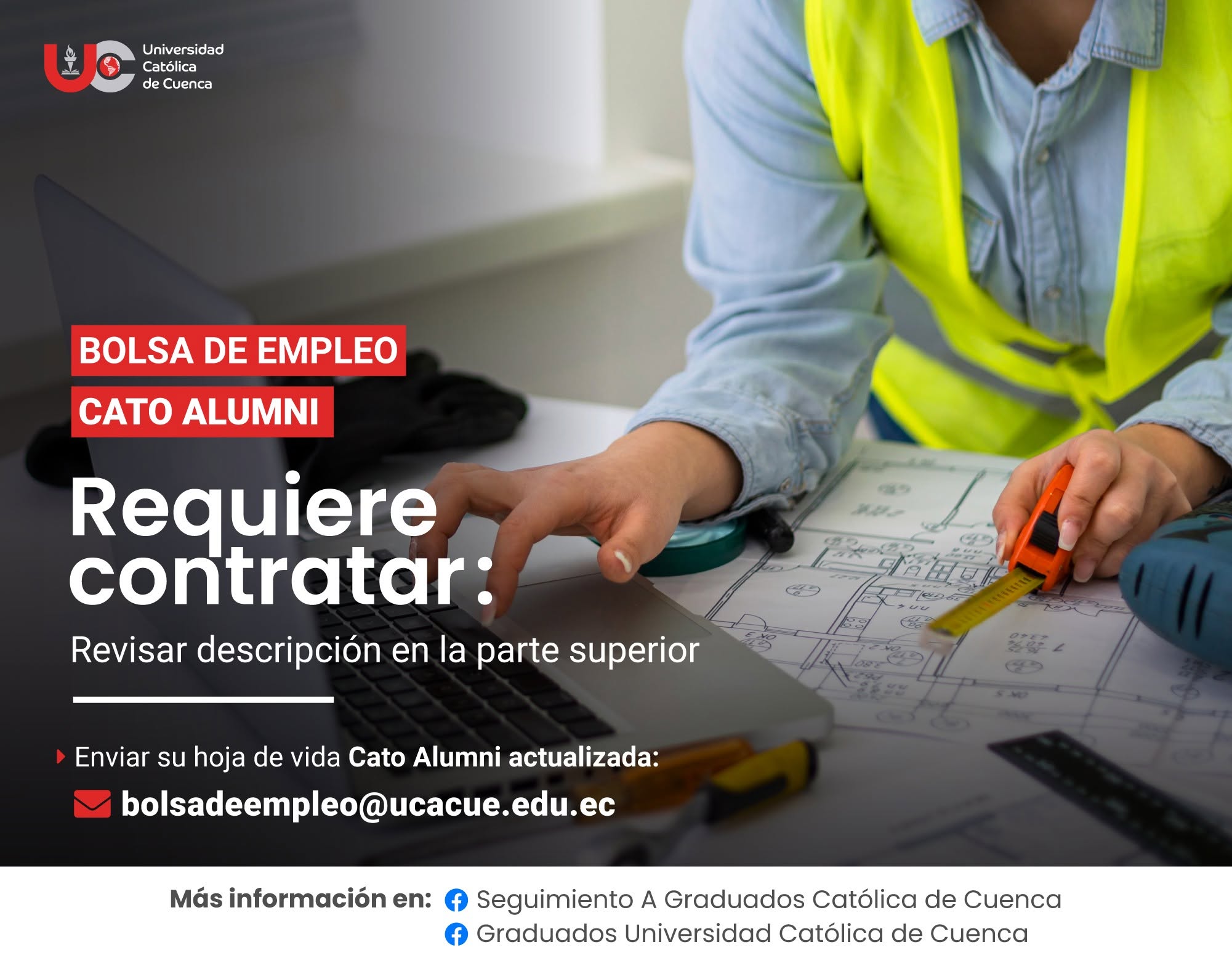 Importante Empresa requiere contratar para la ciudad de Cuenca, profesional Ingeniero Civil con ESPECIALIZACIÓN en ESTRUCTURAS, Graduado/a en la Universidad Católica de Cuenca, para el cargo de Ingeniero en Estructuras.